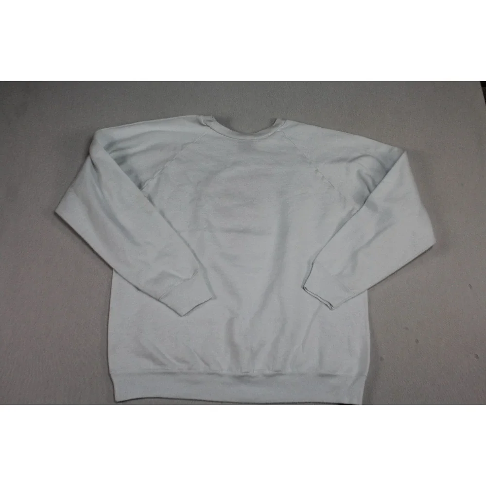 Wrights Men White Sweater Crew Neck Long Sleeve Casual Huey Levis Size Large